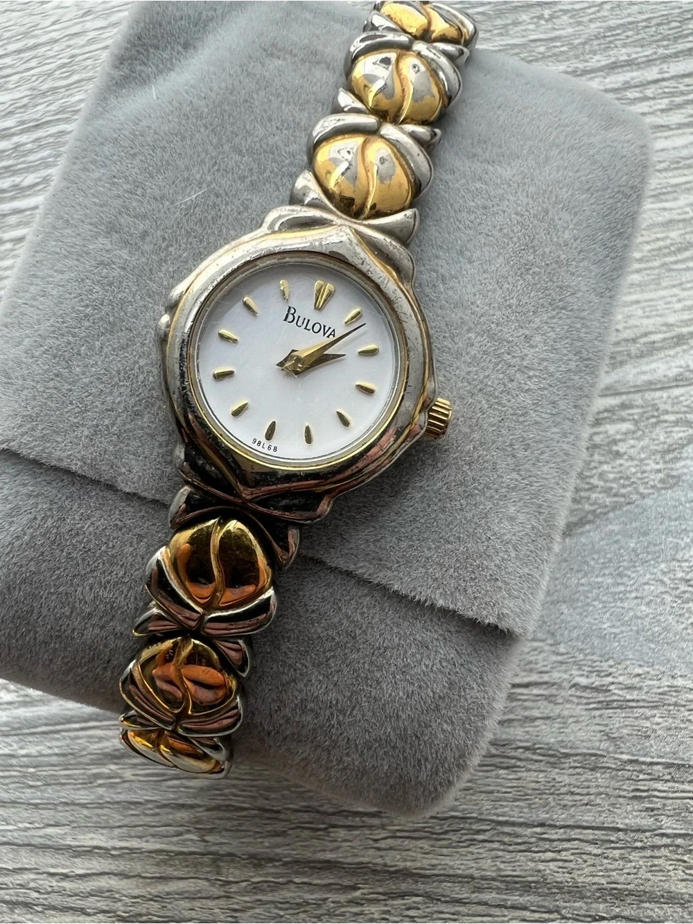 Bulova Women's Two-Tone Floral Link Watch - Gold & Silver